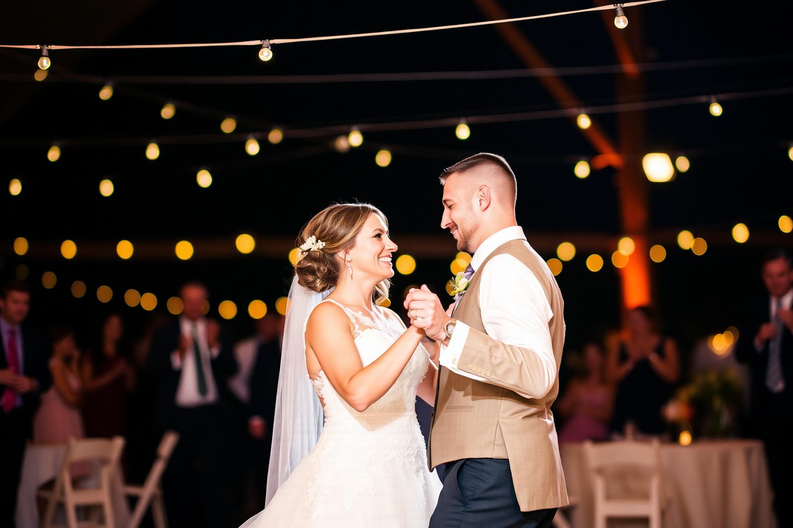 First dance under fairy lights