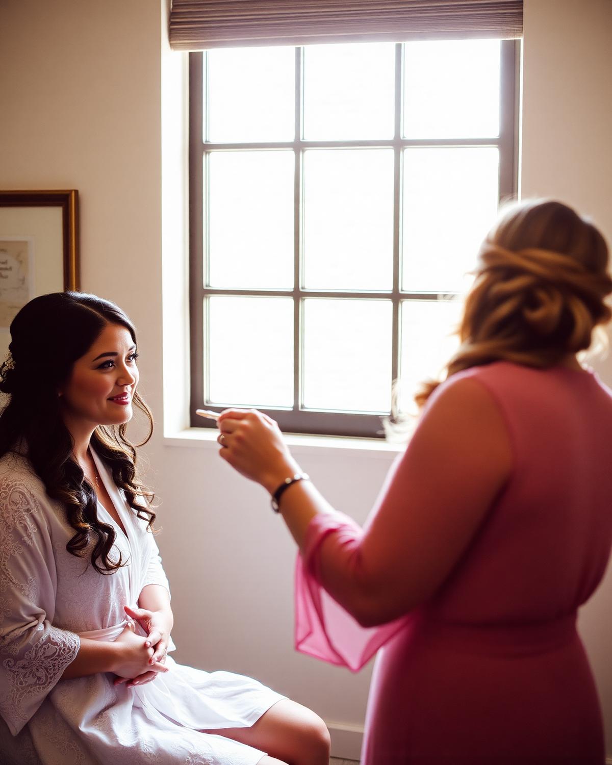Bride getting ready